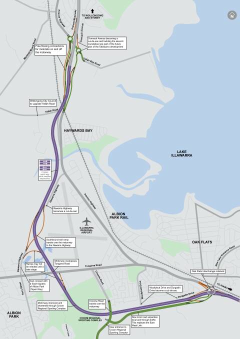 MAPPED OUT: The planned route of the Albion Park Rail bypass. The government has called for registrations of interest from tenderers to design and build the new road.