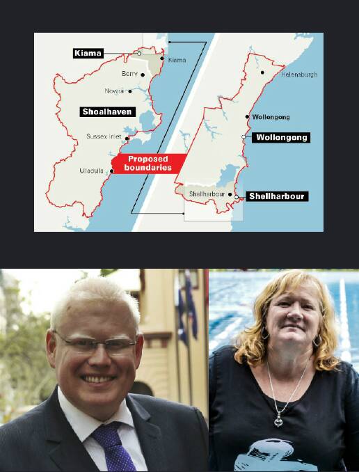 MERGER BATTLE: Kiama MP Gareth Ward says he has heard little about the merger proposal from Shellharbour residents, but mayor Marianne Saliba begs to differ.