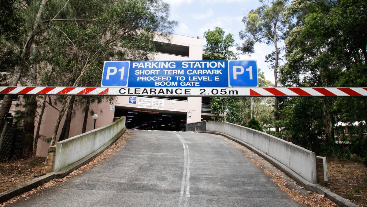 The entry to the University of Wollongong's short-term car park. Picture: Georgia Matts