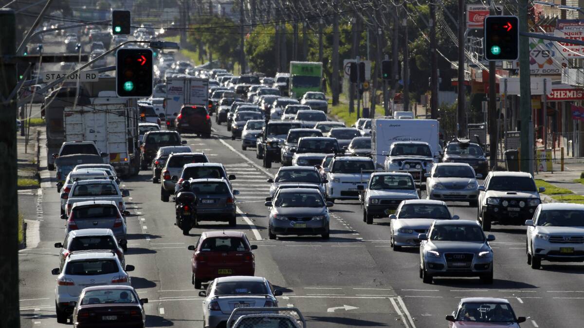 Heavy holiday traffic on the Princes Highway at Albion Park Rail. File picture: Andy Zakeli