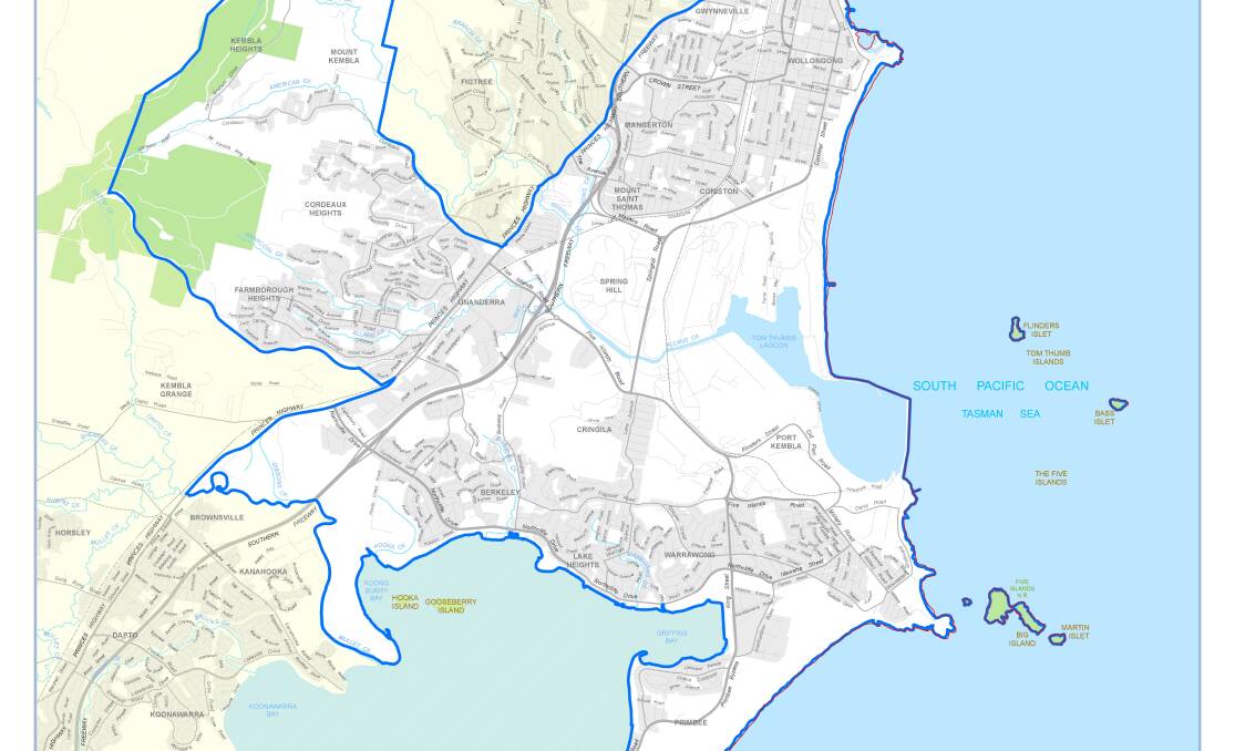 To see the Wollongong electorate in more detail, click on the image. Use the zoom function to get a closer street-by-street look at which areas are included in the seat.