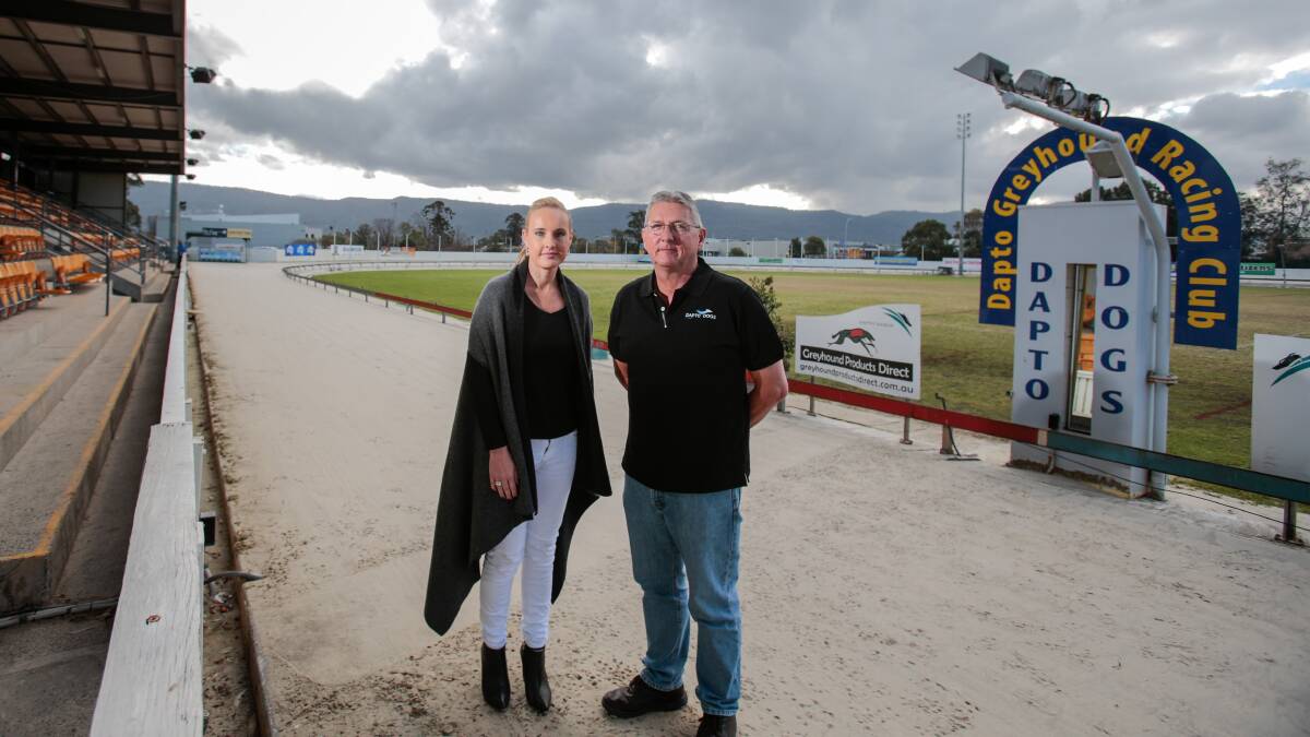 Dapto Greyhounds secretary manager Katrina Novak and president Tony Glackin after a meeting with members about the club's future. Picture: Adam McLean 