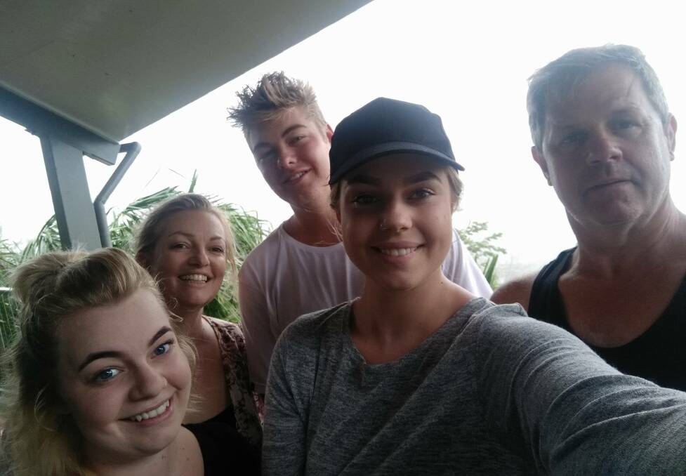 Dapto woman Samantha Burnhams and her family are stuck on Hamilton Island as Cyclone Debbie hits. Picture: Supplied