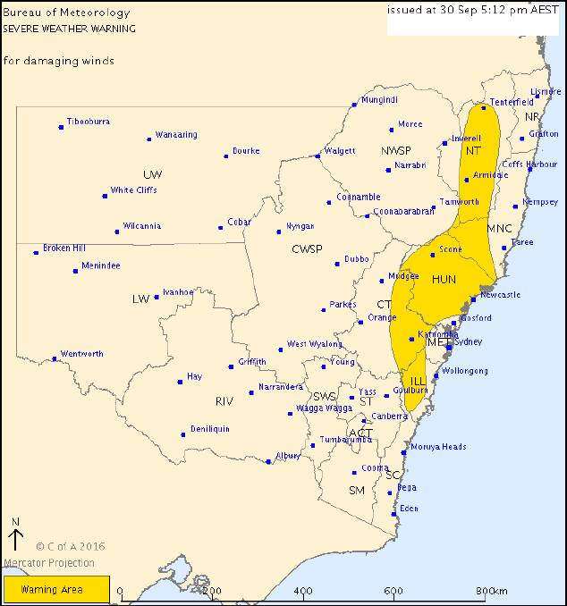 Severe weather warning: windy Friday night for the Illawarra