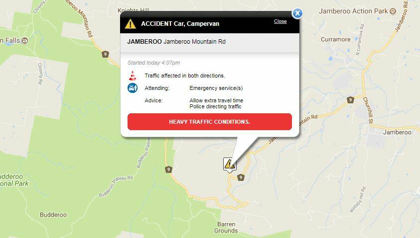 Delays after crash on Jamberoo Mountain Road