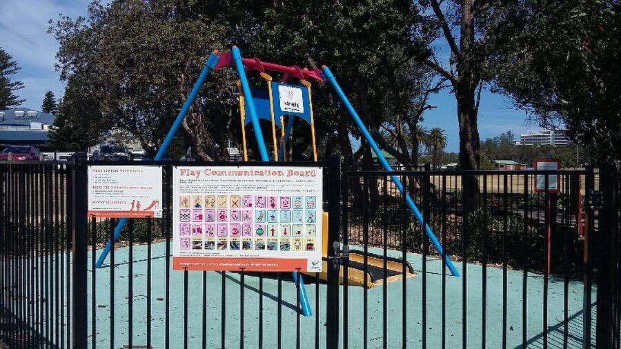 Wollongong City Council rolled out new play communication boards at a number of playgrounds across the city, including this one in Stuart Park. Picture: Wollongong City Council