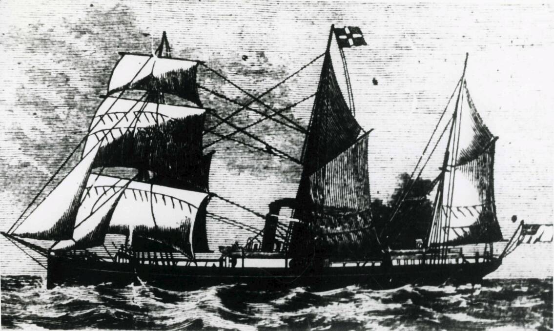 A sketch of the Steamer Bulli, from the Sydney Mail in 1873. From the collections of the Wollongong City Library and the Illawarra Historical Society.