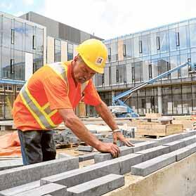 Construction of a campus courtyard is one of four major projects on the go in go-ahead Waterloo. Picture: WATERLOO RECORD