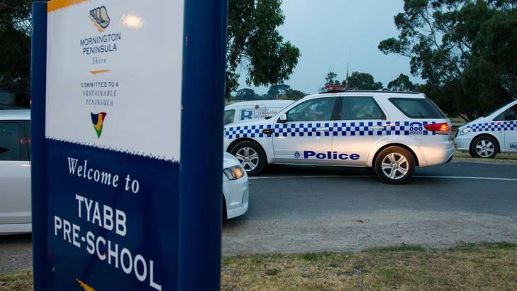 Scene at the Tyabb cricket ground were a boy died and a man was shot by police. Photo: Wayne Hawkins