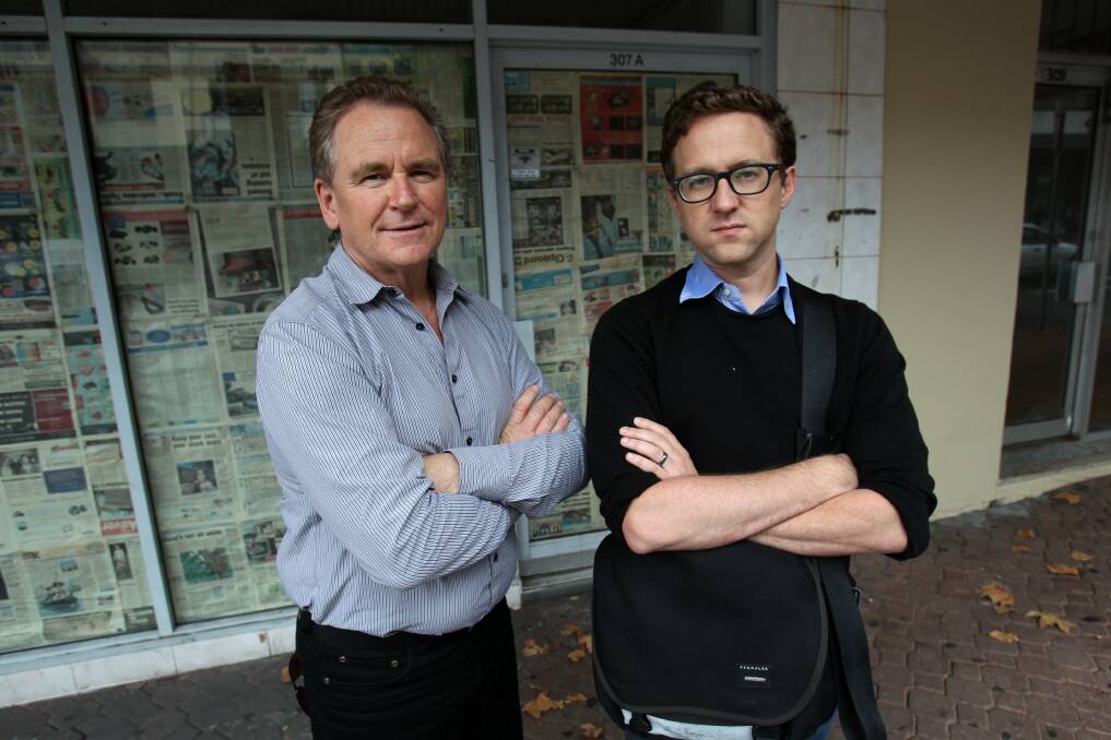 Architect Mark Jones and urban renewal expert Marcus Westbury.Picture: GREG TOTMAN