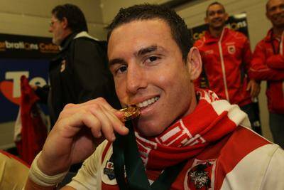 Dragons fullback Darius Boyd was awarded the prestigious Clive Churchill Medal. Picture: DAVE TEASE