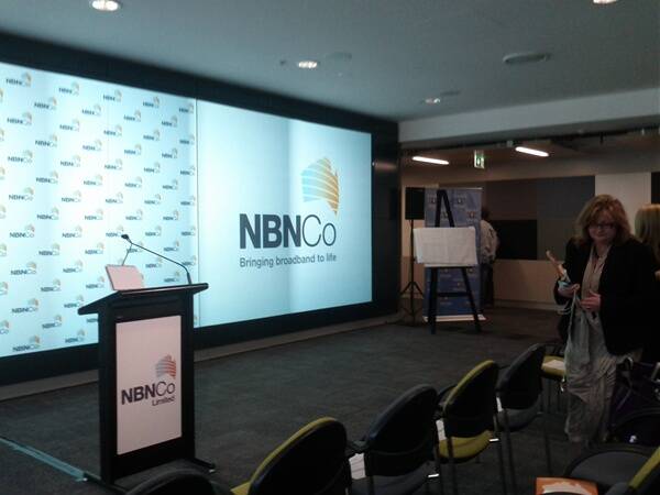 NBNCo set up at UOW's SMART Infrastructure Facility ahead of Ms Gillard's arrival.