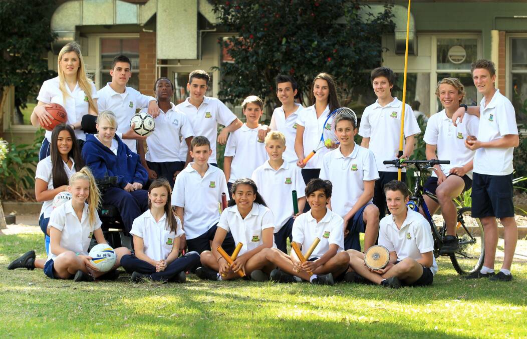 Talented bunch: Some of Figtree High School's students who have excelled at a regional, state and national sporting level in 2013. Picture: ORLANDO CHIODO