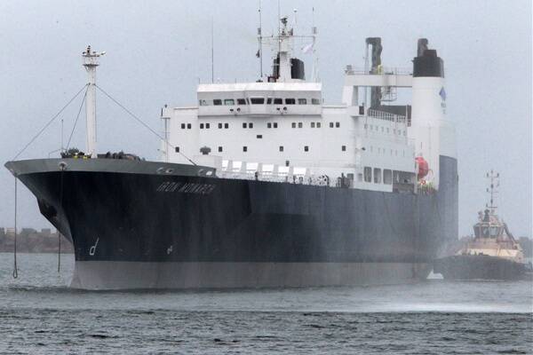 The Iron Monarch returns to Port Kembla after a major refit in 2011.
