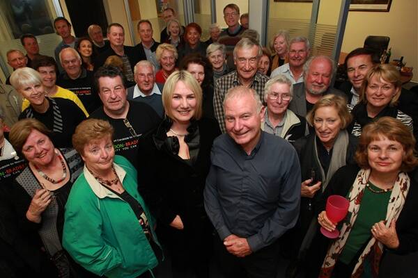 Mr Bradbery and supporters at his election night HQ in Wollongong. PHOTO: Ken Robertson