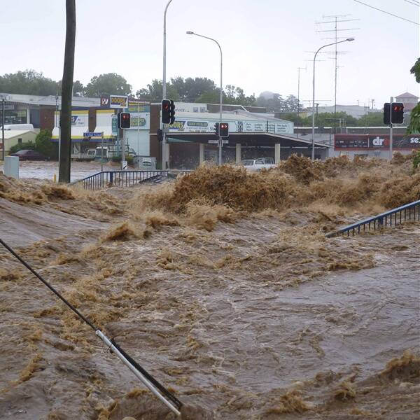 Flood damage in Toowoomba.