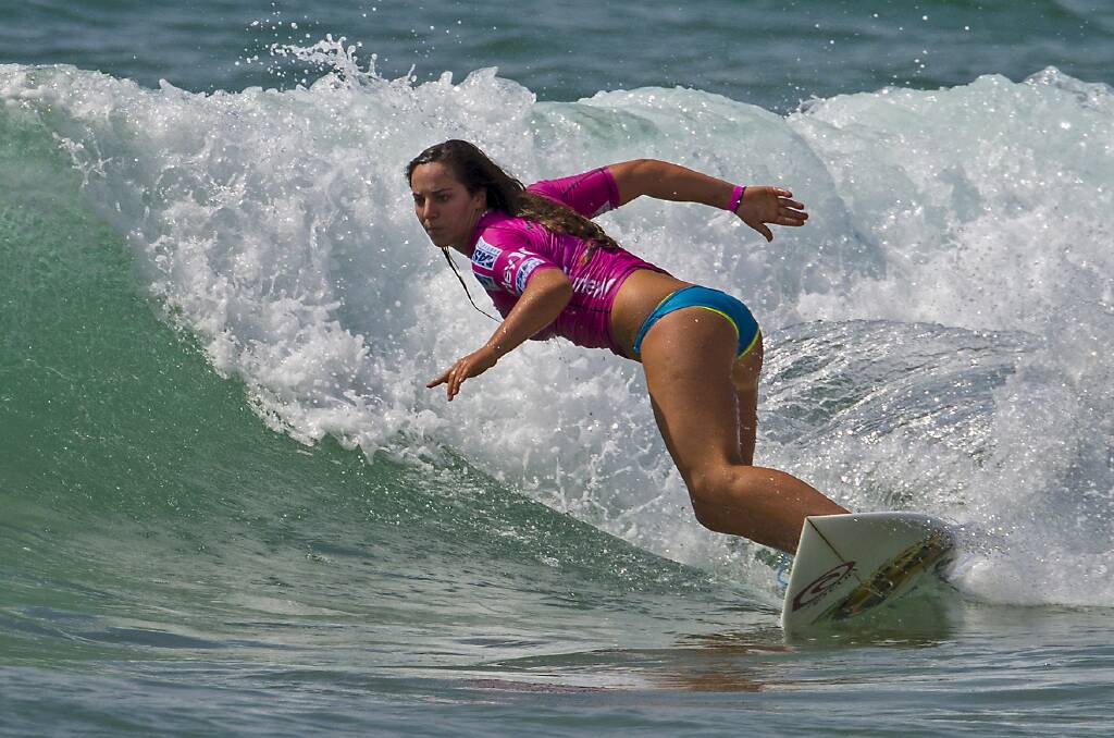 Tyler Wright at the Australian Open at Manly yesterday. She was beaten in the third round. Picture: ASSOCIATION OF SURFING PROFESSIONALS