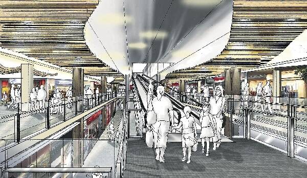 An artist's impression of the revamped Wollongong Central, which bring a new mix of shops, a relocated entrance and modernisation.