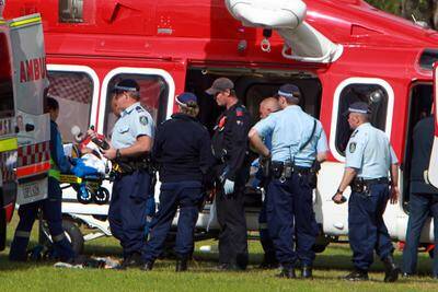 A 41,year-old man is flown to St George Hospital after falling from an apartment block at Warrawong