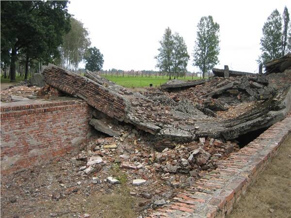 The remains of a gas chamber. The Nazis bombed the chamber when they began to withdraw to hide their crimes.
