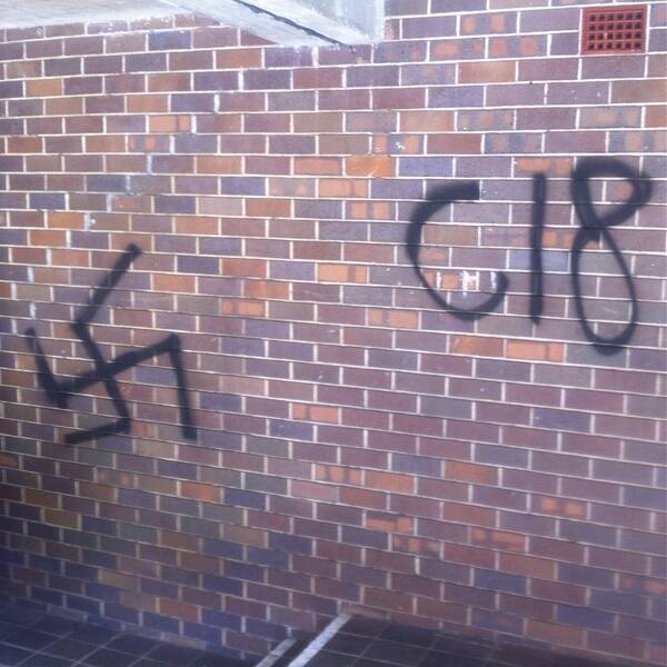 Children at Pleasant Heights primary arrived last Monday to find white supremacist graffiti on school walls, doors and bubblers.