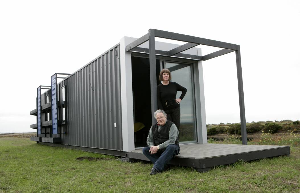 A house fabricated from a disused shipping container by Fulton and Salomon Architects in Victoria. 