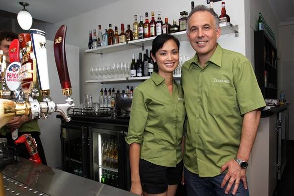 Pitching to the community:  Scarborough Hotel’s business owner Penny Bell and licensee Paul Anzani  plan to earn the respect and loyalty of residents. Picture: GREG TOTMAN