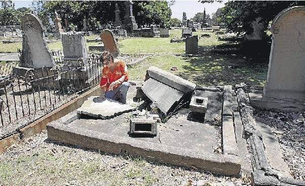 Vandals smashed up 45 gravestones at Wollongong cemetery in January.