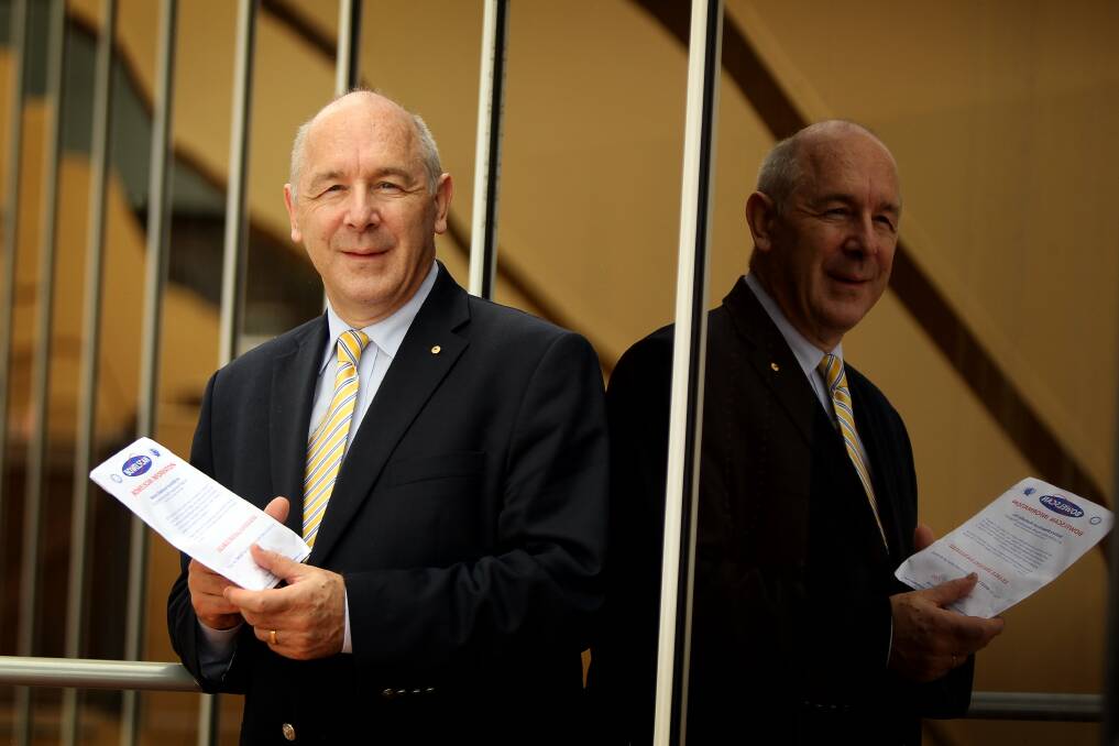 Cancer Council Australia boss Prof Ian Olver at the launch on Saturday of the group's annual bowel scan campaign. Picture: SYLVIA LIBER