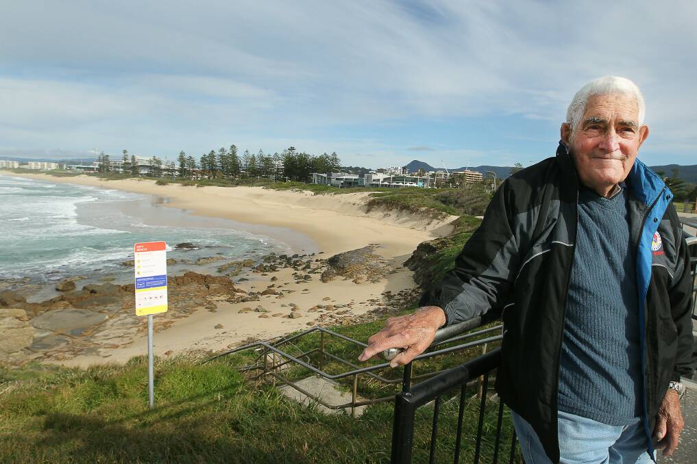 Surf Life Saving Illawarra former president Bill Seay at Wollongong's City Beach. Picture: SYLVIA LIBER