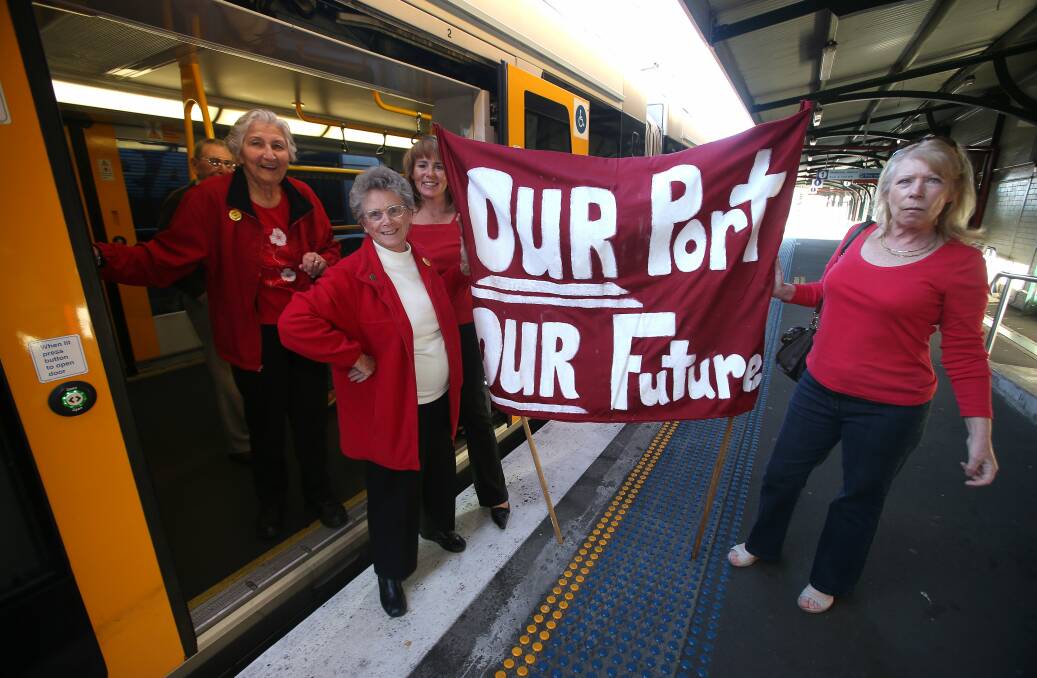Save Our Port members Olive Rodwell (left), Alice Scott, Vicki Curran and Helen Wemyss. Picture: KIRK GILMOUR