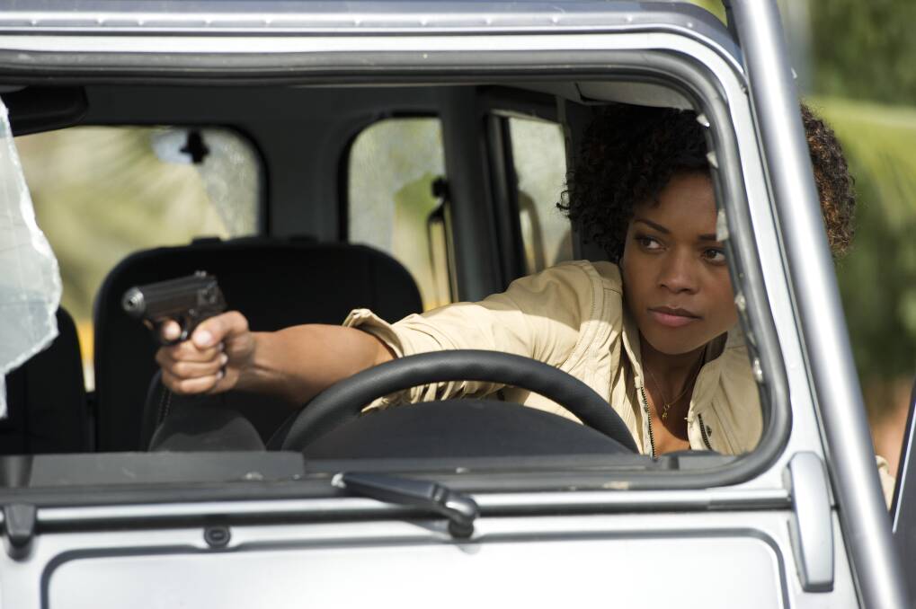 British actress Naomie Harris as MI6 field agent Eve in a scene from Skyfall.