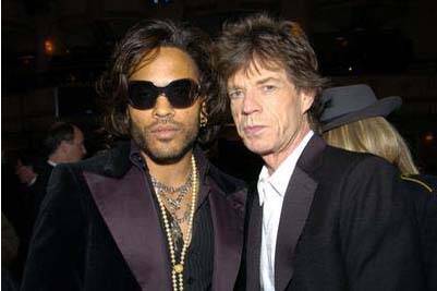 Lenny Kravitz with Mick Jagger of the Rolling Stones.