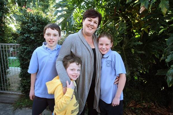 Woonona mum Maree Chrystal has no regrets about choosing not to vaccinate her children Riley, 10, Georgia, 8 and Lucas, 4. Picture: MELANIE RUSSELL