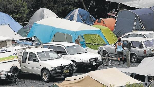 A host of  festival-goers were setting up shop yesterday afternoon at the camping grounds.