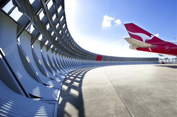 The eye-catching 120-metre long fence can withstand extreme heat and high-speed air streams from jet engines.
