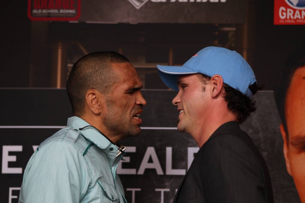 Anthony Mundine and Daniel Geale face off.