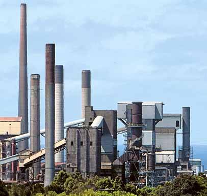 Taxing times: BlueScope Steel faces an uncertain future under the Government's planned carbon tax.