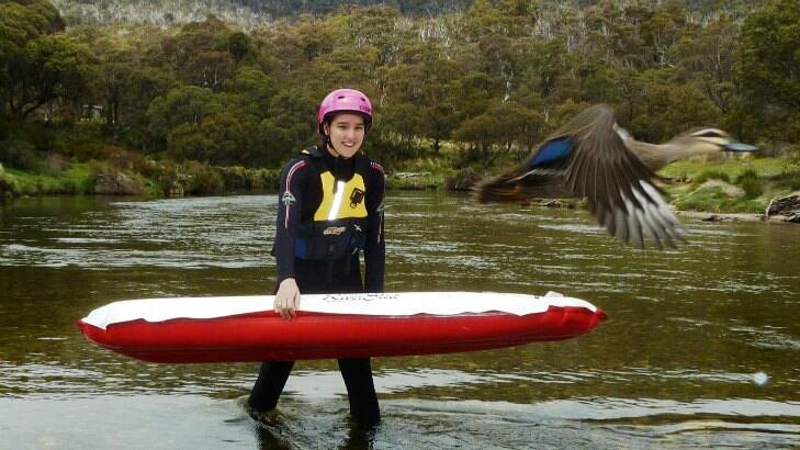 A Pacific black duck joins my guide Georgia Lynch in welcoming me to the Thredbo River!