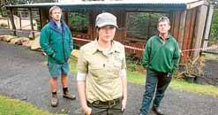 Symbio zookeepers Matt Radnidge (left), Kylie Elliot and owner John Radnidge were devastated by the theft of the park's monkeys.