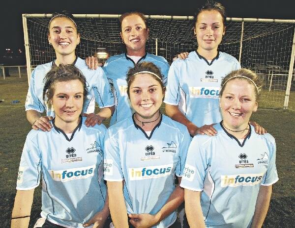 Taking up contracts with W-League clubs after tomorrow's grand final are Illawarra Stingrays stars (back from left) Trudy Camilleri, Michelle Carney and Sam Spackman, and (front from left) Ashleigh Connor, Michelle Heyman and Caitlin Cooper. Picture: ROBERT PEET