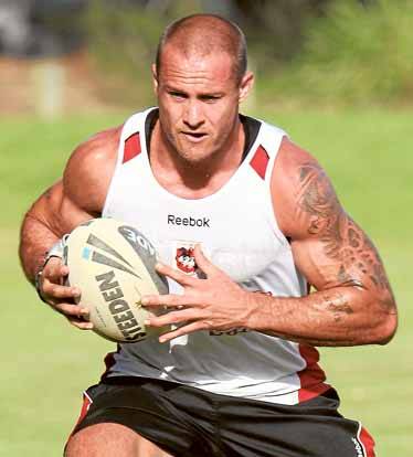 Matt Cooper is determined to sign a new deal with the Dragons to stay in his beloved Wollongong where he has set up a business and settled his family. Picture: KEN ROBERTSON