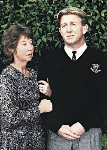 Brian Corrigan and Mrs Thistle at a press conference prior to Kim Corrigan's funeral.