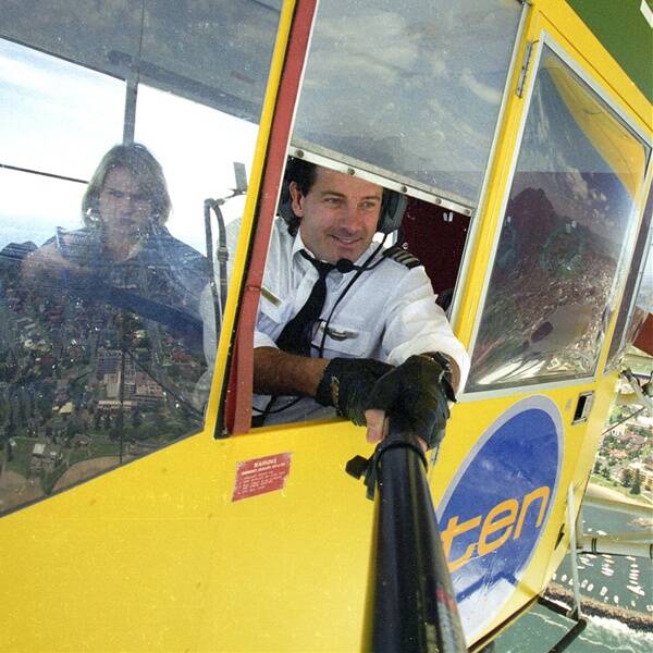 Michael Nerandzic pictured at the controls of the Goodyear blimp.