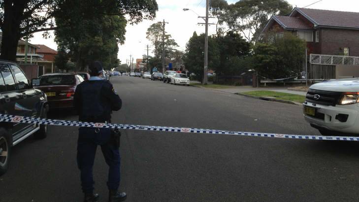 Fatal shooting: police at the scene where Bassil Hijazi was gunned down. Photo: Edwina Pickles
