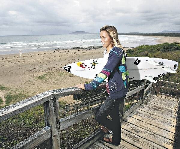 Sally Fitzgibbons farewells Gerroa as she heads off to the ASP Tour. Picture: MELANIE RUSSELL