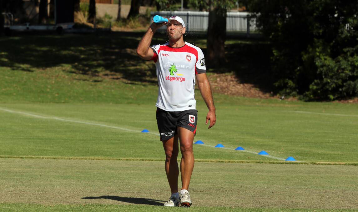 Jason Nightingale cools down during training at the university grounds yesterday. Picture: KIRK GILMOUR