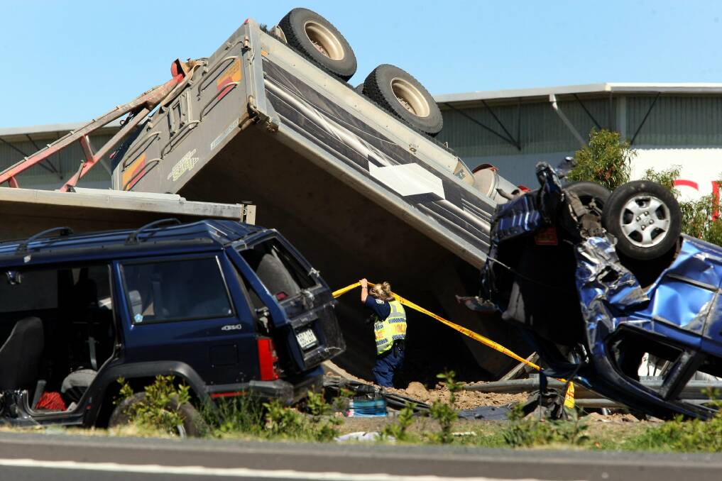 The crash on Hume Highway has prompted police investigations. Picture: JEFF DE PASQUALE