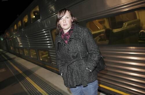 Regular train traveller  Bree Edgar, at Wollongong Station yesterday. She said a high-speed train between Wollongong and Sydney would be ‘‘the greatest thing in the world’’.  Picture: ANDY ZAKELI