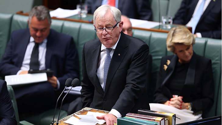 Prime Minister Tony Abbott has announced Trade minister Andrew Robb, pictured during question time on Monday, has cancelled a planned trade visit to Russia. Photo: Andrew Meares